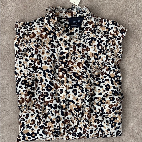 NWT Anthro leopard print button down - Picture 3 of 4